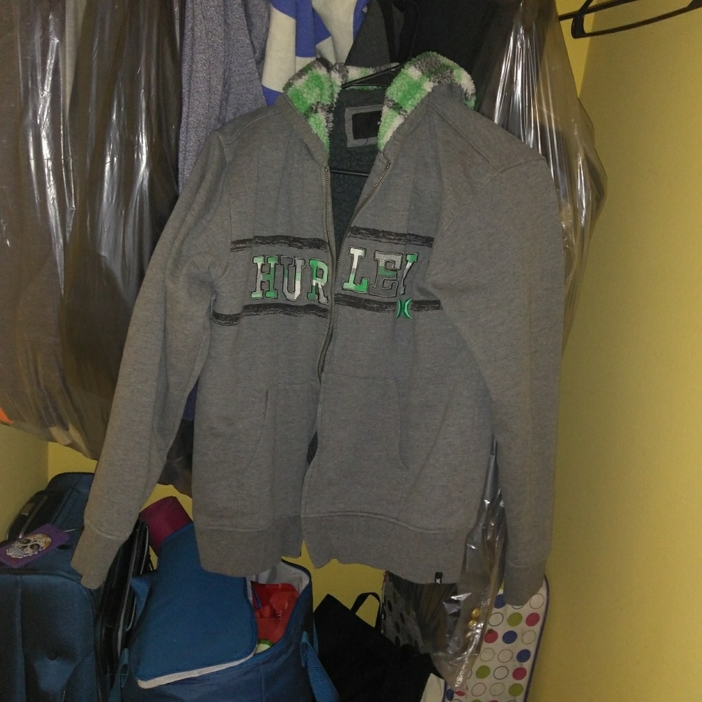 Fleece lined Hurley Hoodie Size Men's Medium